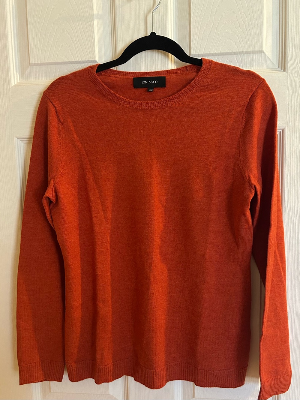 Jones New York 100% Merino Wool Crewneck Sweater - Burnt Orange, size Large